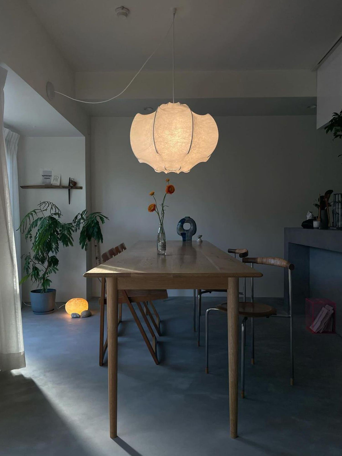 Lotus lámpara colgante minimalista de seda