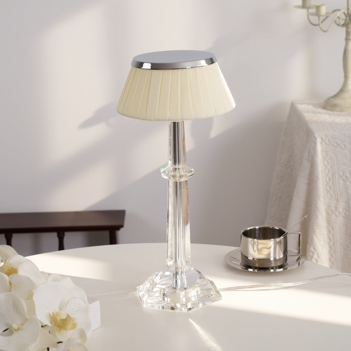 Haloza lámpara de mesa de lujo en tejido