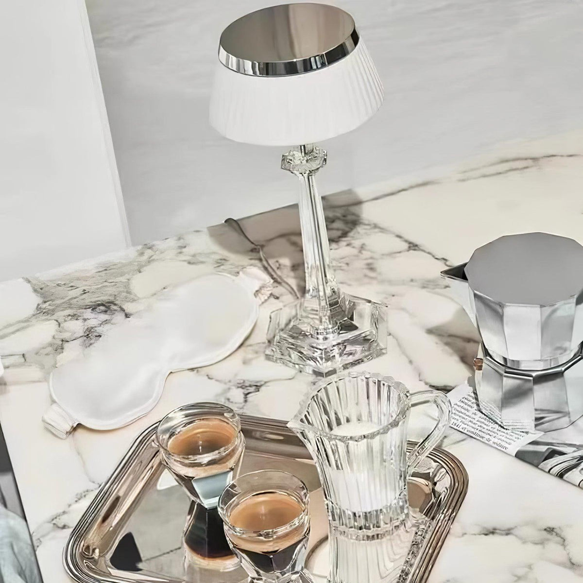 Haloza lámpara de mesa de lujo en tejido