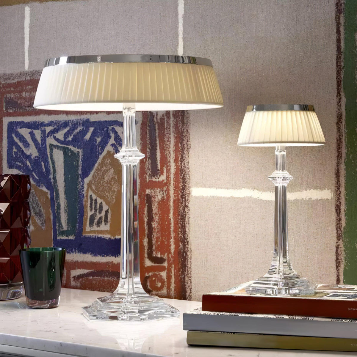 Haloza lámpara de mesa de lujo en tejido
