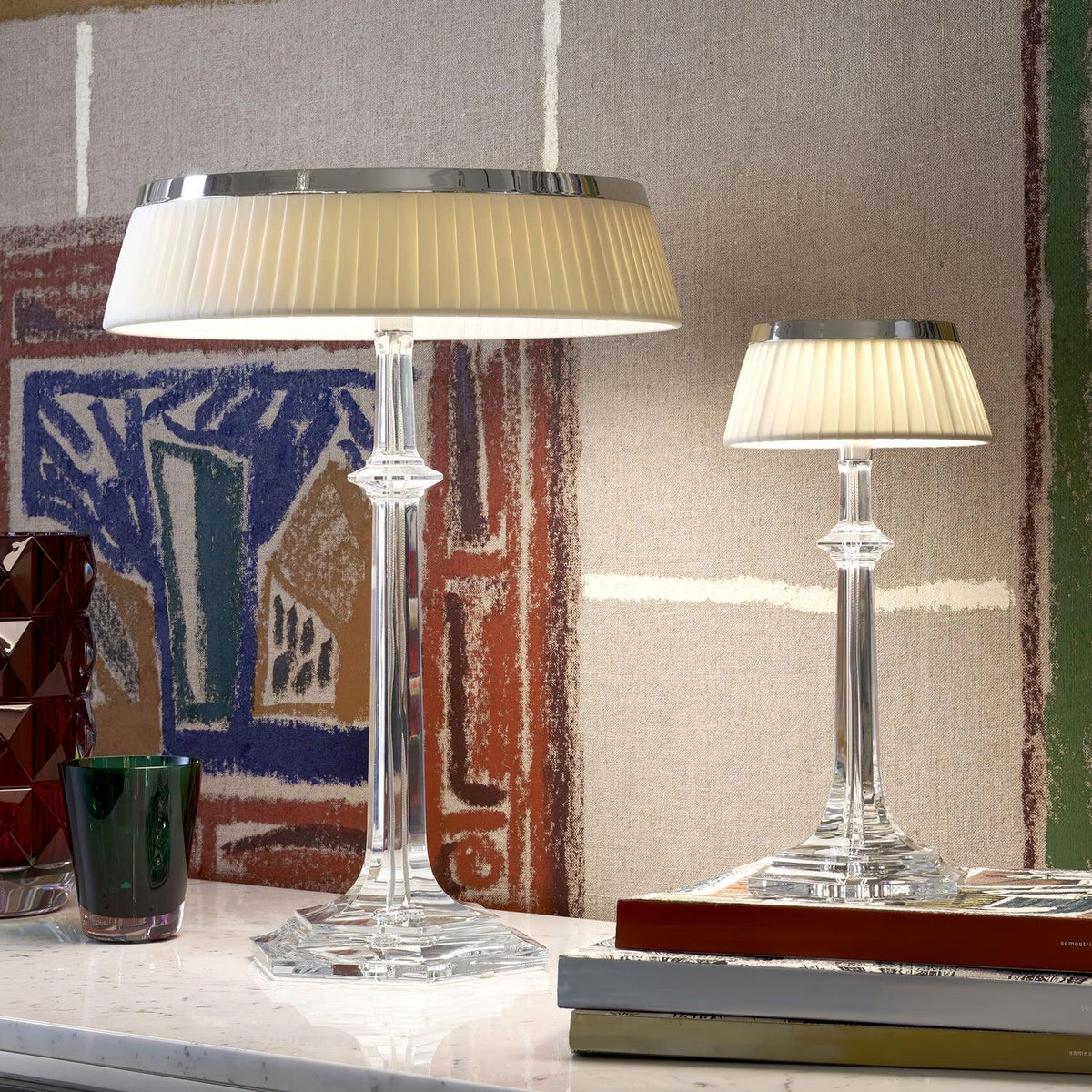 Haloza lámpara de mesa de lujo en tejido