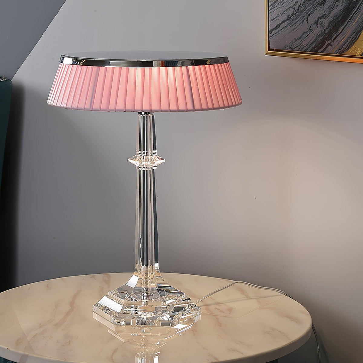 Haloza lámpara de mesa de lujo en tejido