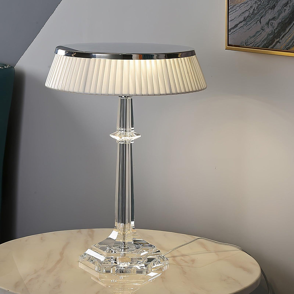 Haloza lámpara de mesa de lujo en tejido