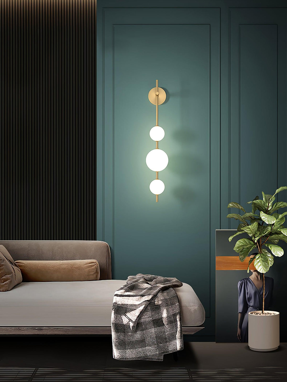 Ilraeia aplique de pared con globo vertical enchufable