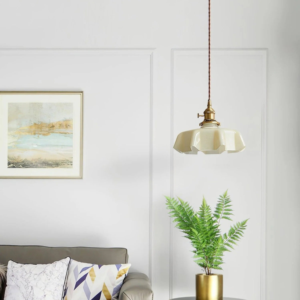 Valentina Vintage LED Simple Lámpara Colgante Vidrio/Madera/Metal Dormitorio