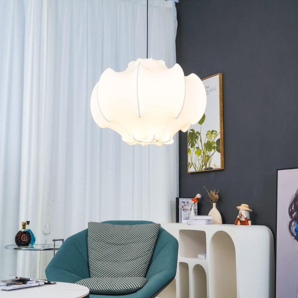 Lotus lámpara colgante minimalista de seda