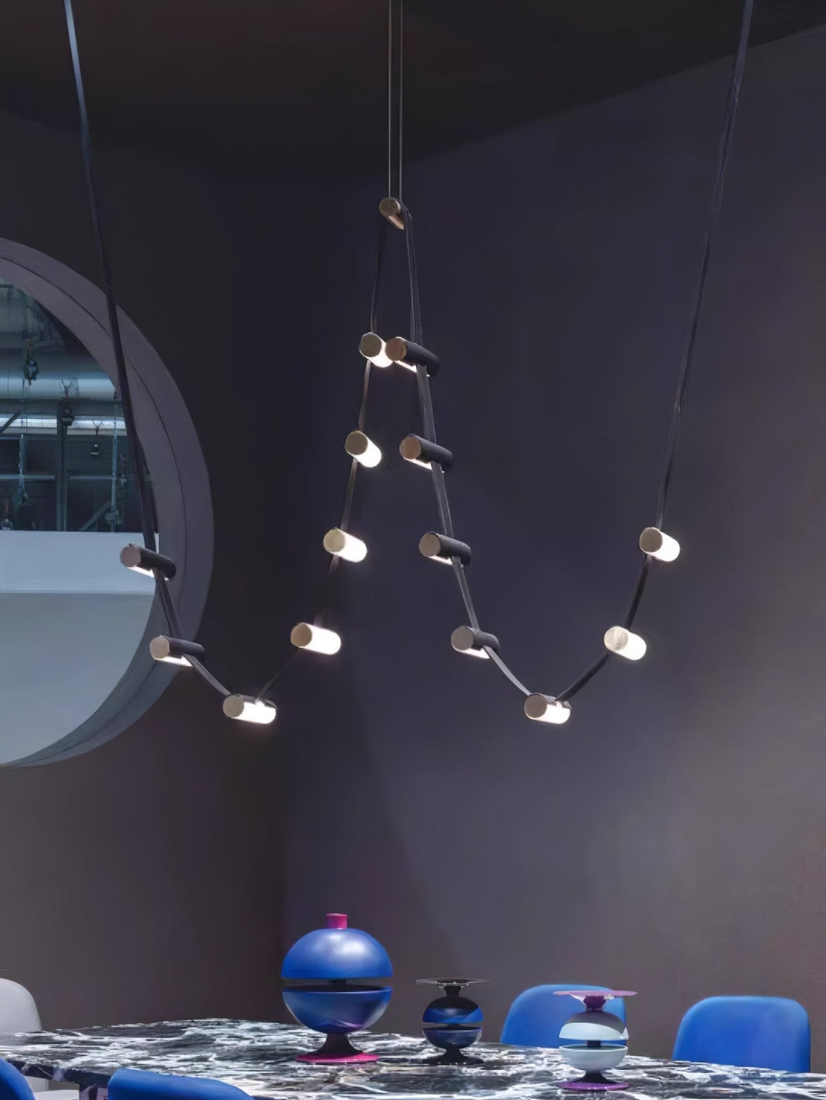 Flexura lámpara colgante modular con carril ajustable