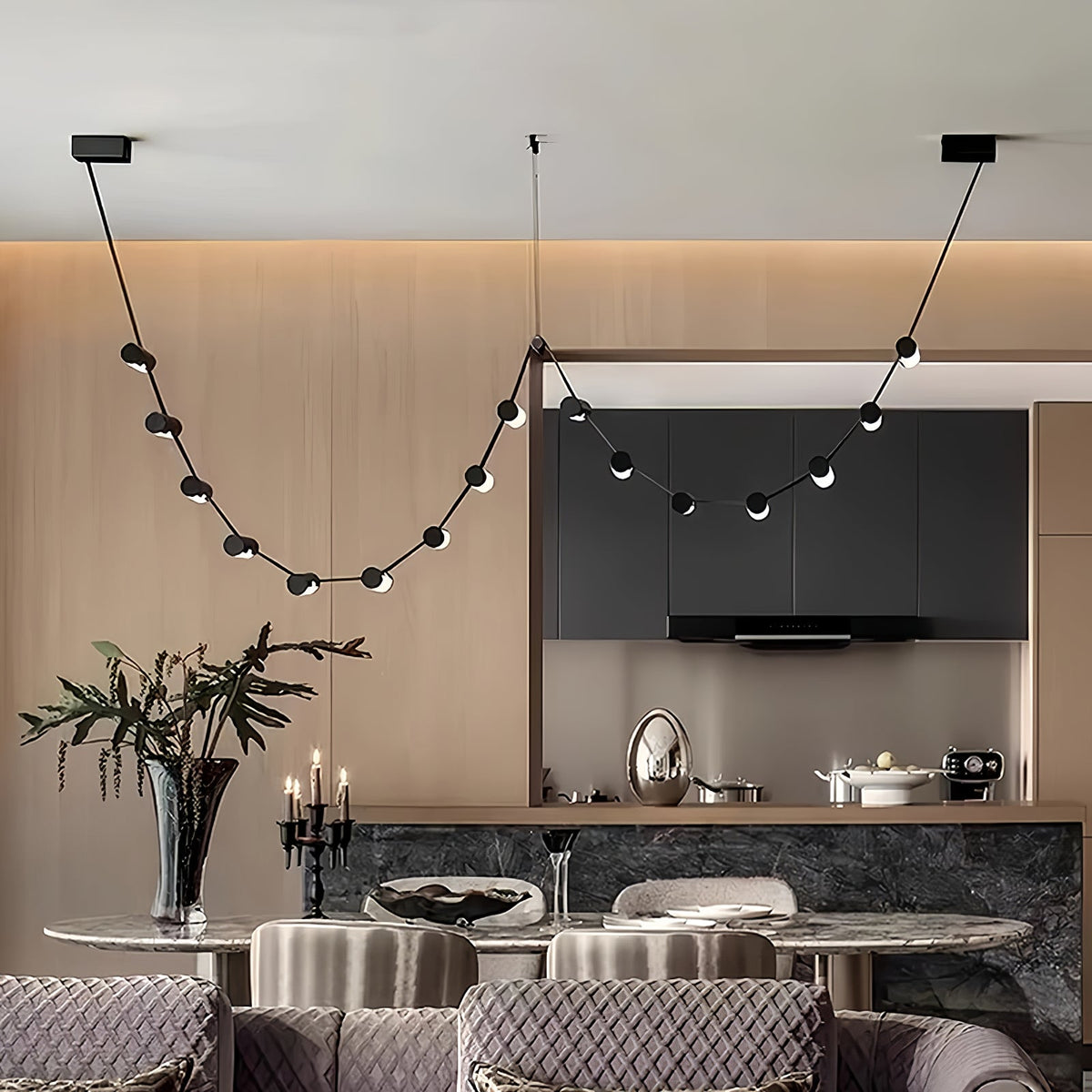 Flexura lámpara colgante modular con carril ajustable