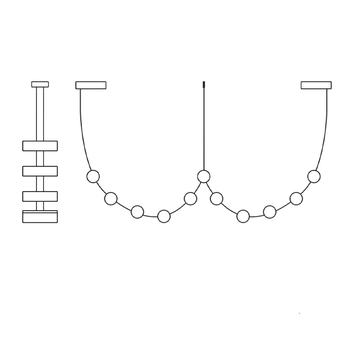 Flexura lámpara colgante modular con carril ajustable