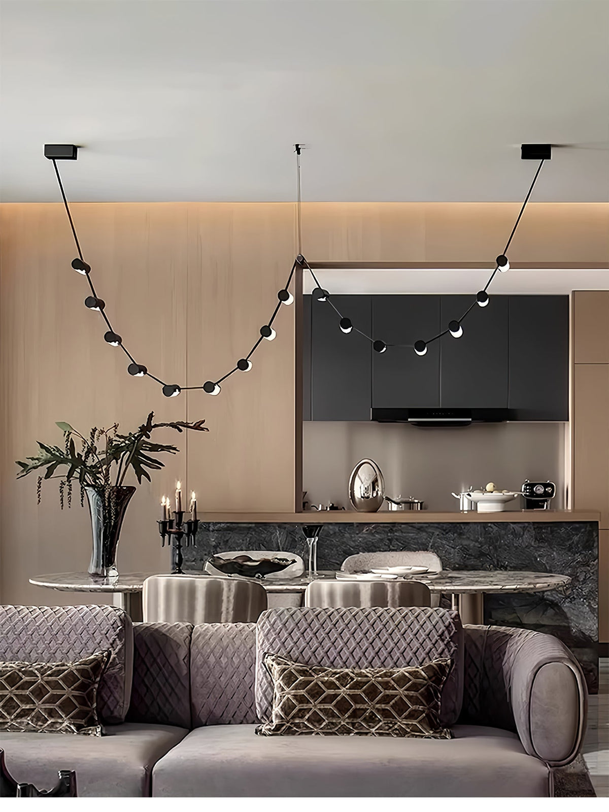 Flexura lámpara colgante modular con carril ajustable