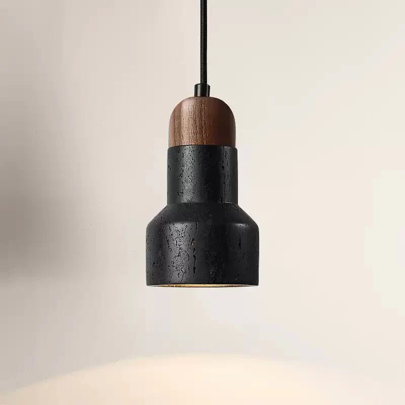 Foundry lámpara colgante moderna de travertino negro