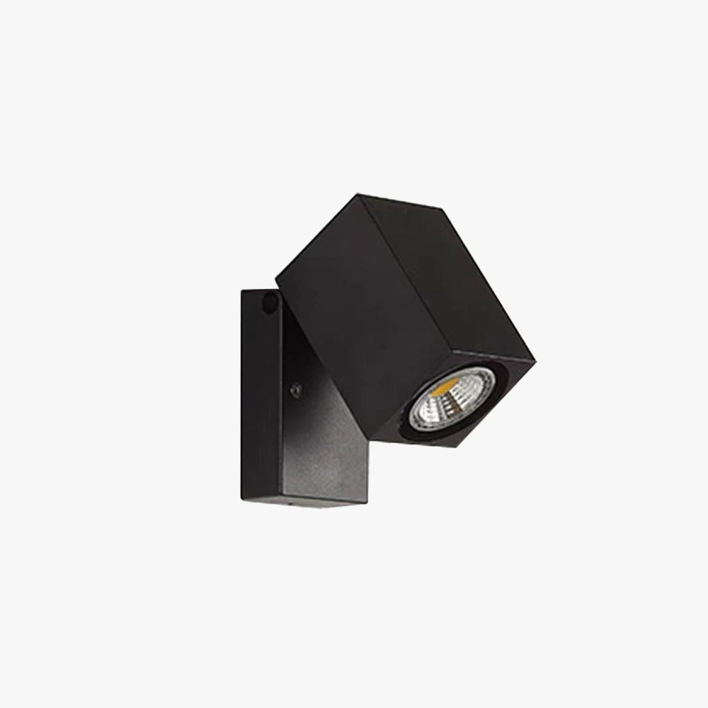 Ray Minimalista Foco Rectangular Metal Aplique de Pared Exterior Negro