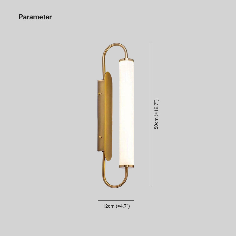 Modern Minimalista Cilíndrico Metal/Vidrio LED Aplique de Pared Dorado