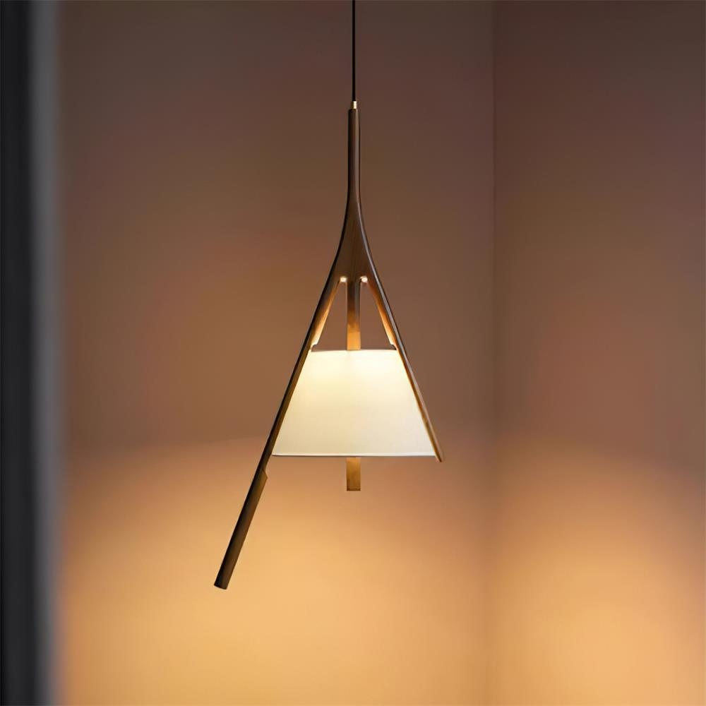 Zovenarae lámpara colgante triangular de madera