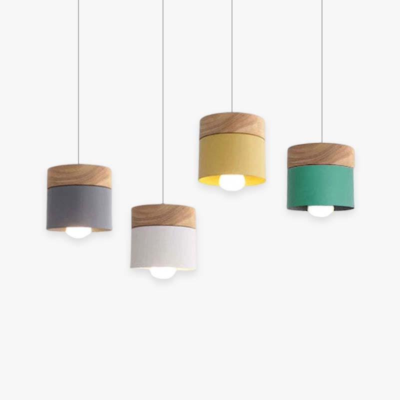 Valentina Nórdica Cilíndrica Metal LED Lámpara Colgante Gris/Blanca/Amarilla