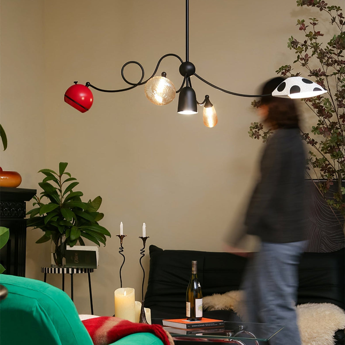 PlayfulGlass lámpara colgante con módulos de vidrio