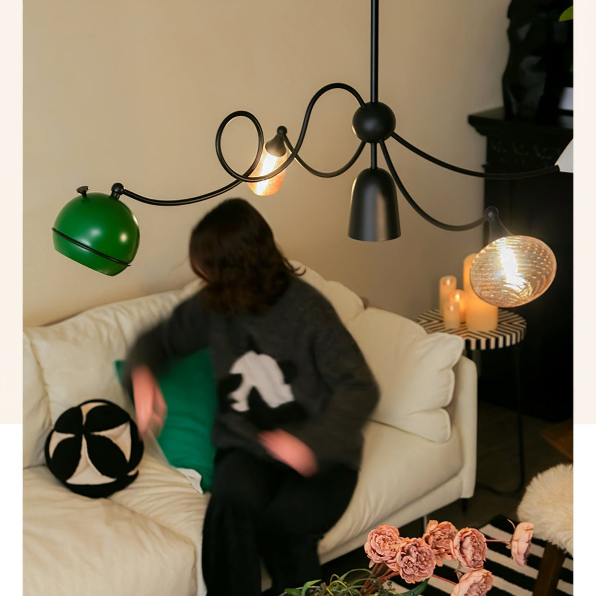 PlayfulGlass lámpara colgante con módulos de vidrio