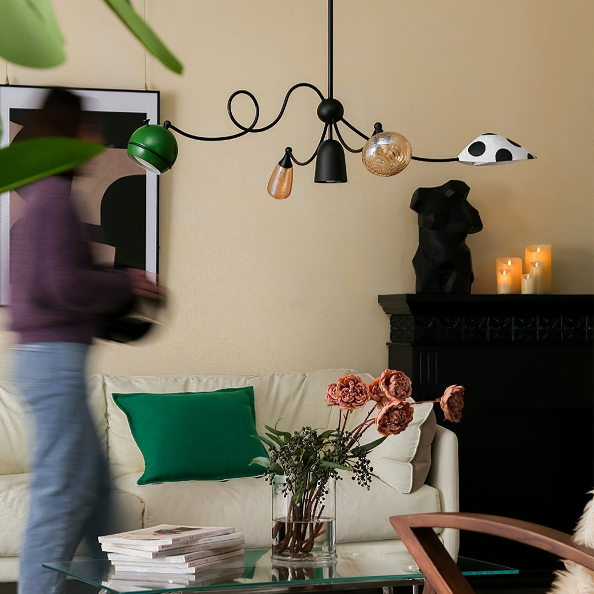 PlayfulGlass lámpara colgante con módulos de vidrio