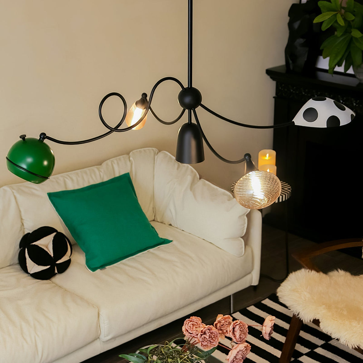 PlayfulGlass lámpara colgante con módulos de vidrio