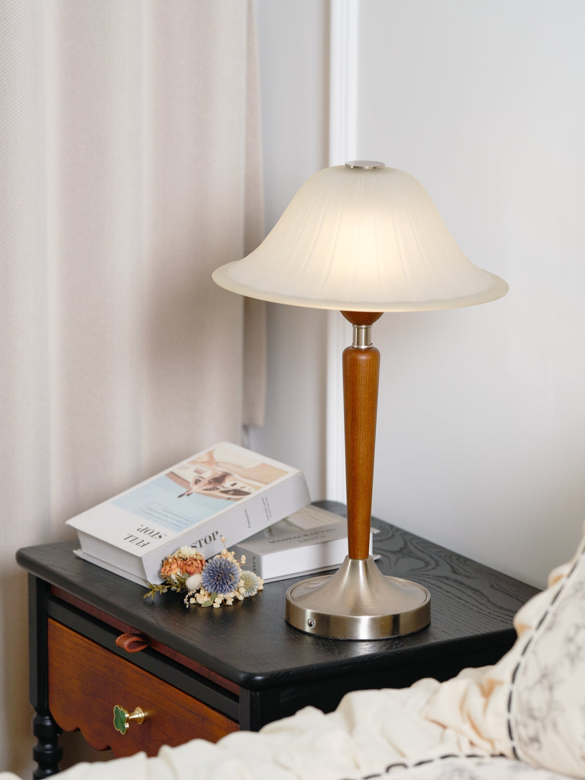 Elviveria lámpara de mesa vintage de madera