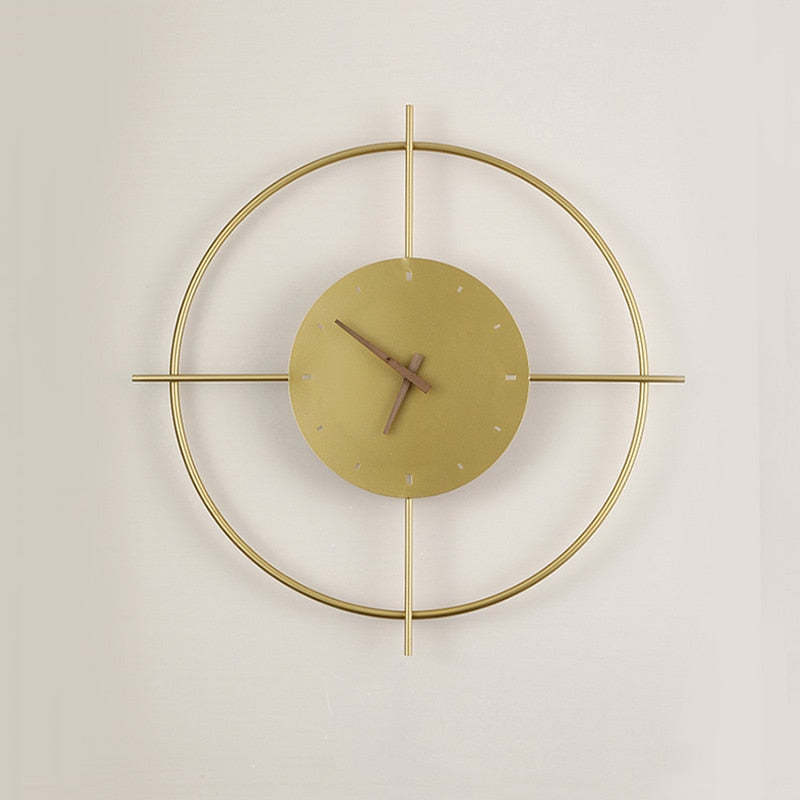 Nordic Moderno LED Redondo Reloj Metal Aplique de Pared Dorado/Negro