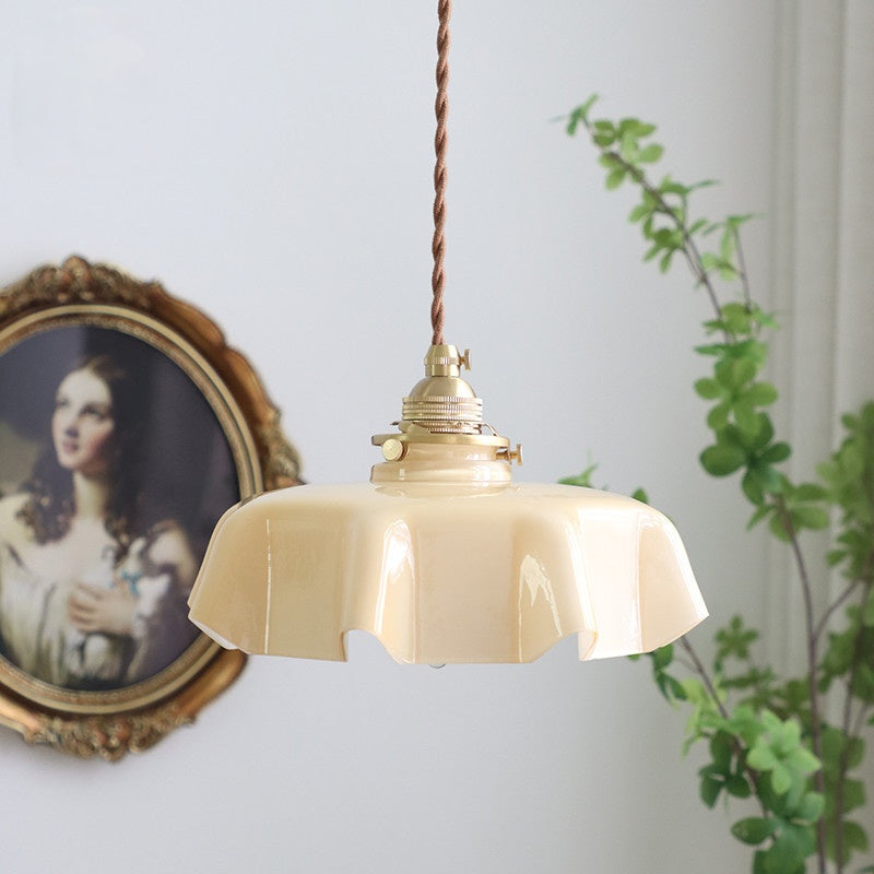 Valentina Vintage LED Simple Lámpara Colgante Vidrio/Madera/Metal Dormitorio