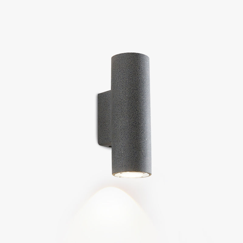 Ray Moderno Cilíndrico Cemento/Acrílico Aplique de Pared Exterior Negro/Blanco