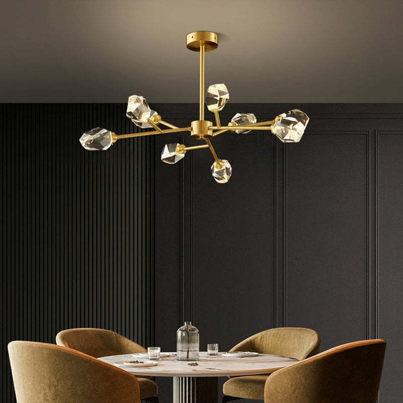 Kristy Moderno LED Lámpara Colgante Cobre/Cristal Dorada