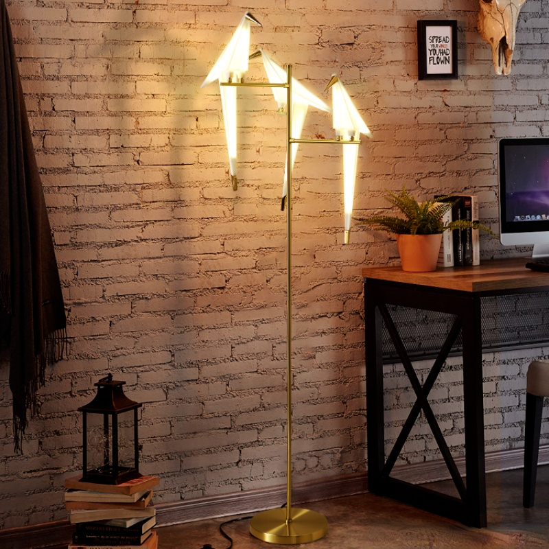 Mira Moderna Geométrico Metal/Acrílico LED Lámpara de Pie Blanca