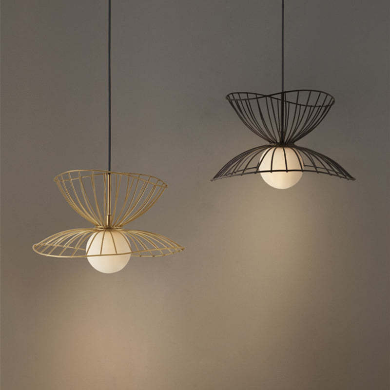 Ritta Industrial Geométrica Metal Lámpara Colgante Negra/Dorada
