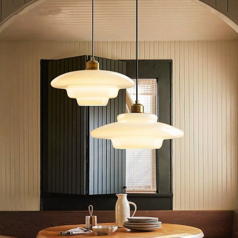 Arisha Medio Siglo Arte Lámpara Colgante Metal Vidrio Dormitorio Comedor
