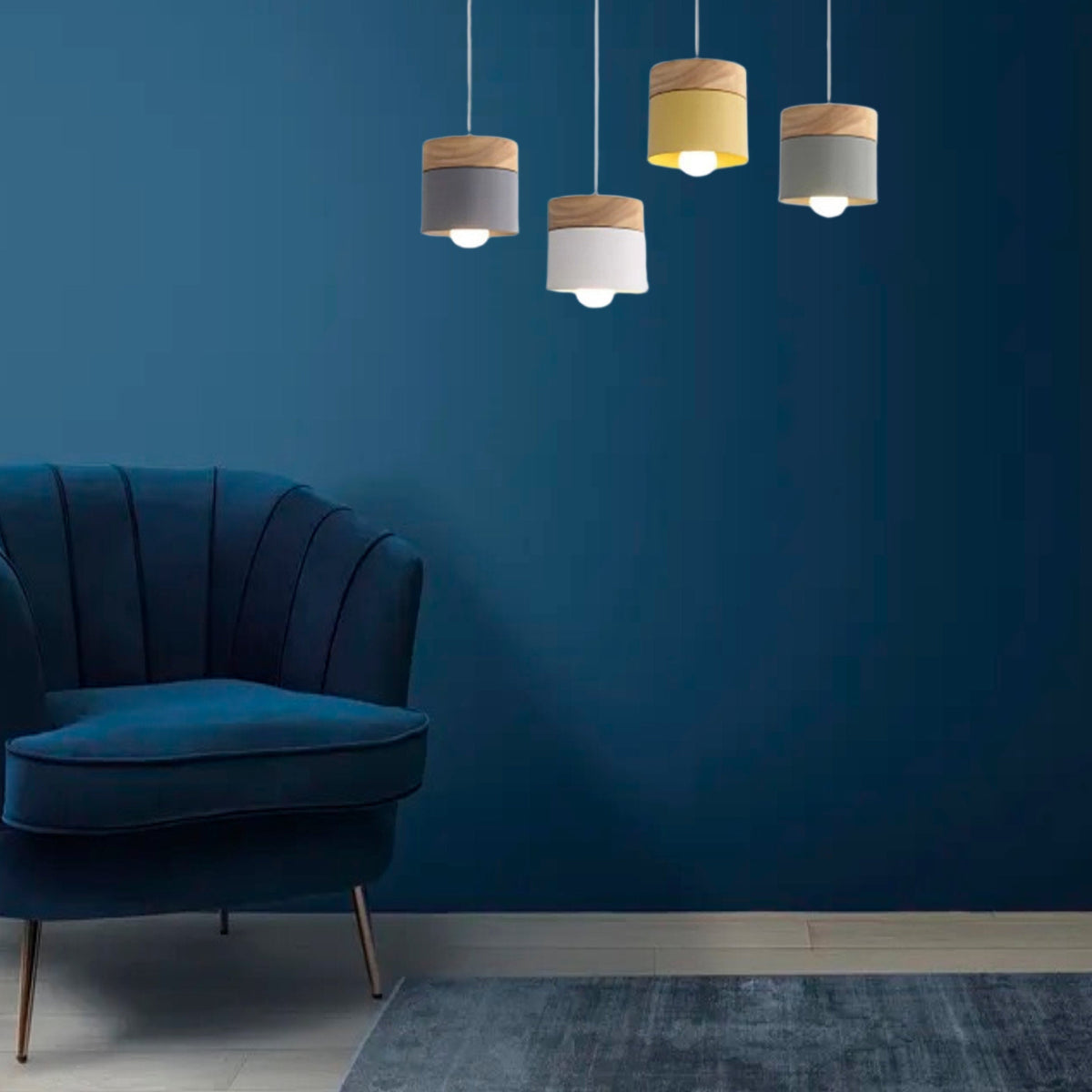 Valentina Nórdica Cilíndrica Metal LED Lámpara Colgante Gris/Blanca/Amarilla