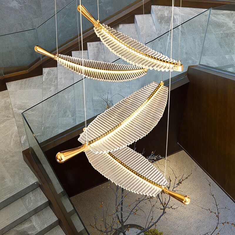 Arisha Lujo Nórdico LED Lámpara Colgante Metal Acrílico Hotel Salón