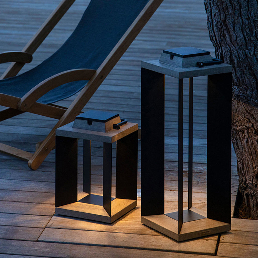 Ray Contemporánea Rectangular Metal Lámpara De Pie Exterior