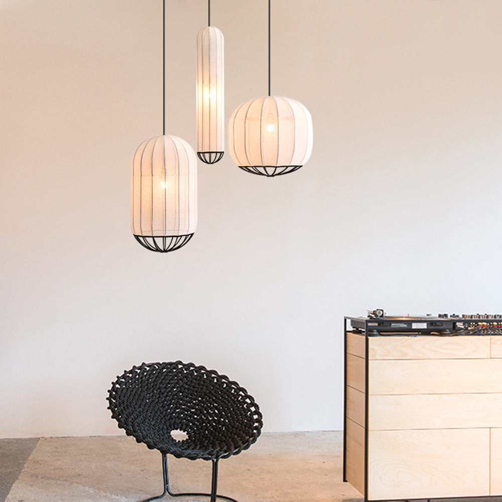 Ritta Moderna Diseño Minimalista Metal/Tela Lámpara Colgante Blanco