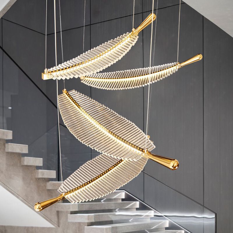 Arisha Lujo Nórdico LED Lámpara Colgante Metal Acrílico Hotel Salón