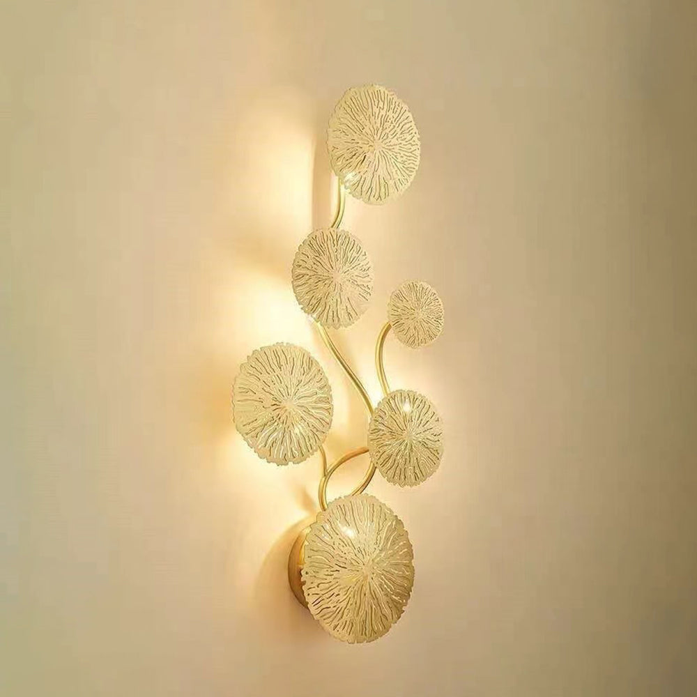 Arisha Diseño Lujo Árbol Metal Aplique de Pared Dorado