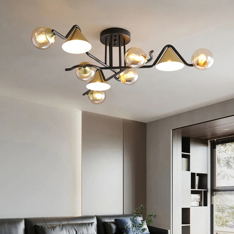 Arisha Inusual LED Lámpara de Techo Metal/Vidrio Dormitorio/Salón