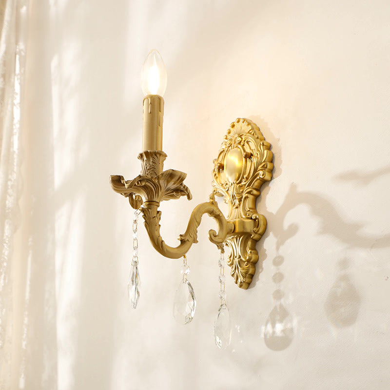 Silva Aplique de Pared LED de Lujo Vintage de Metal y Cristal
