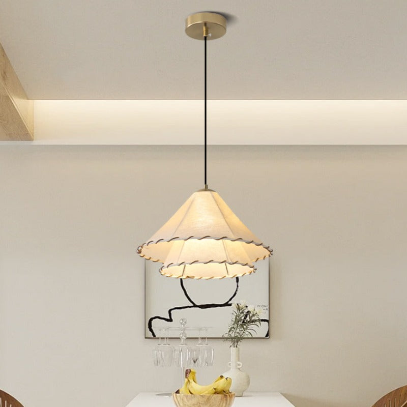 Arisha Decorativa LED Lámpara Colgante Metal Tela Restaurante