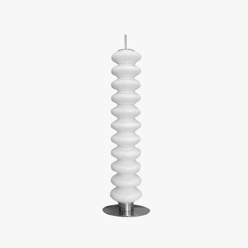 Mira Moderna Diseño Metal/Vidrio LED Lámpara de Pie Blanca