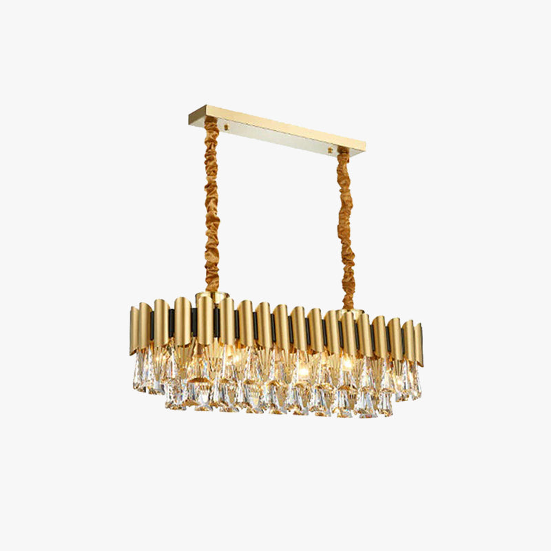 Kristy Moderna Luja Rectangular Metal Lámpara Colgante Oro