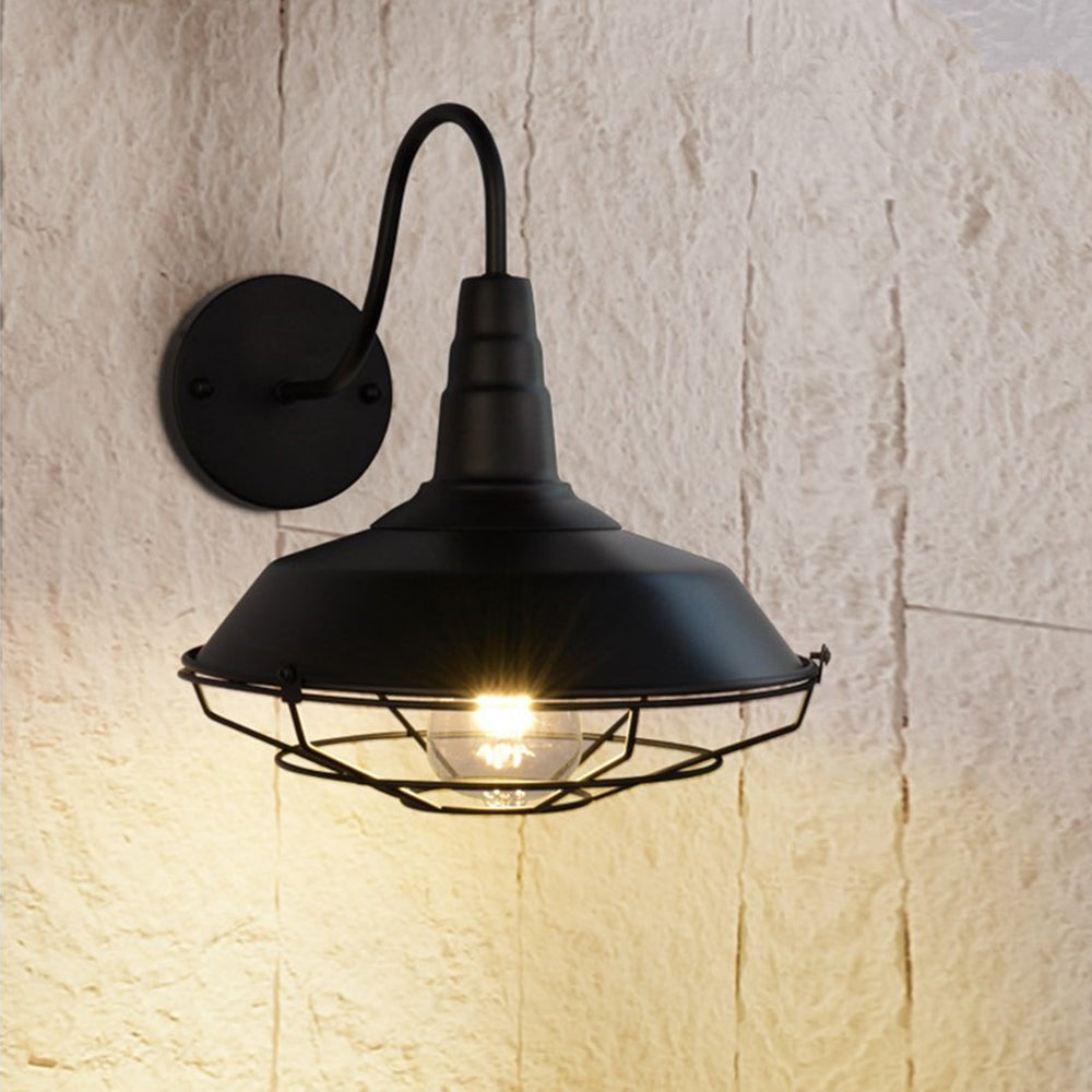 Silva Vintage Metal/Vidrio LED Aplique de Pared Interior Negro