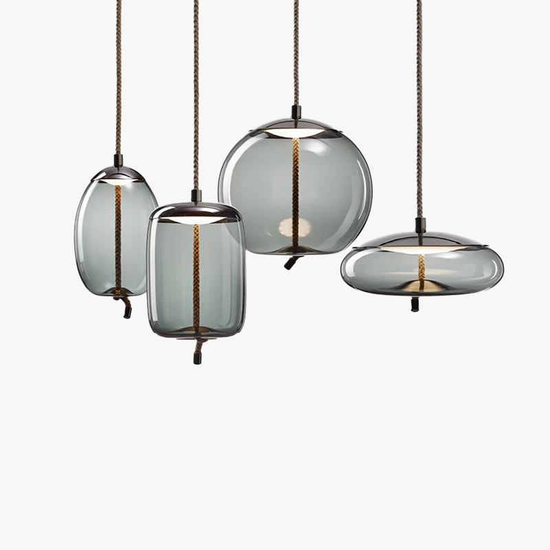 Valentina Moderna Geométrica Metal/Vidrio Lámpara Colgante Gris/Amarillo
