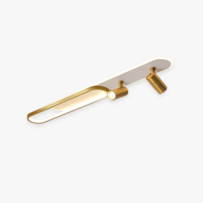 Aim Moderna LED Foco Metal/Acrílica Lámpara de Techo Negra/Dorada