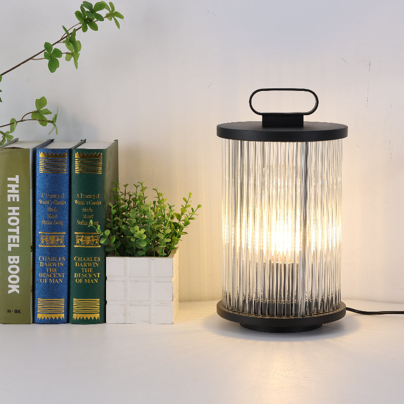 Mira Moderno Geométrico Metal/Vidrio Lámpara de Pie Exterior Negro