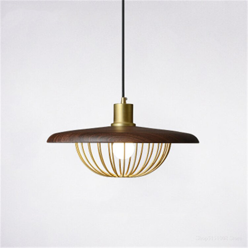 Arisha Moderna Diseño Metal Lámpara Colgante Ora/Gris/Marrón/Madera/Negra