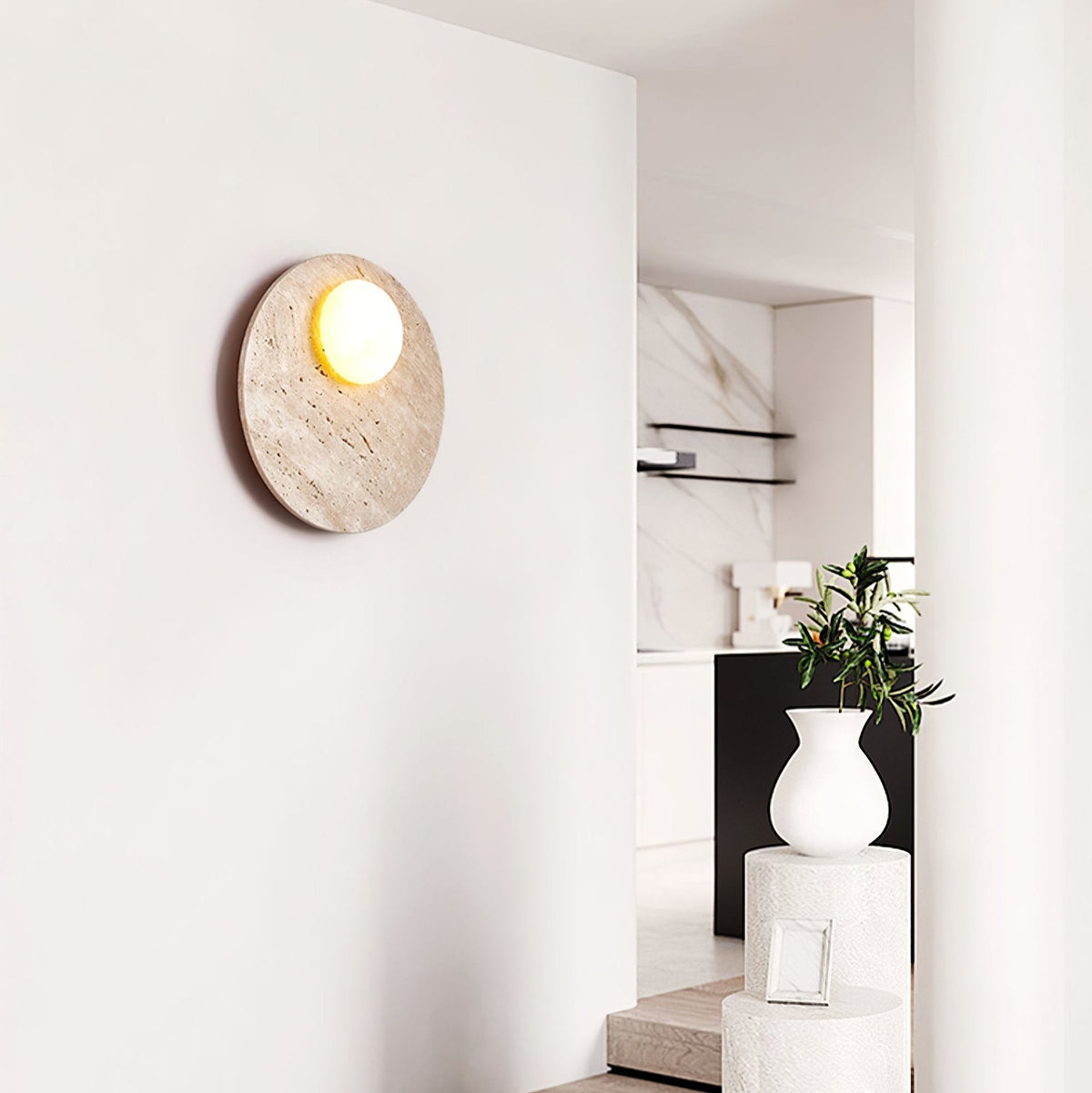 Vizoriel aplique de pared en travertino