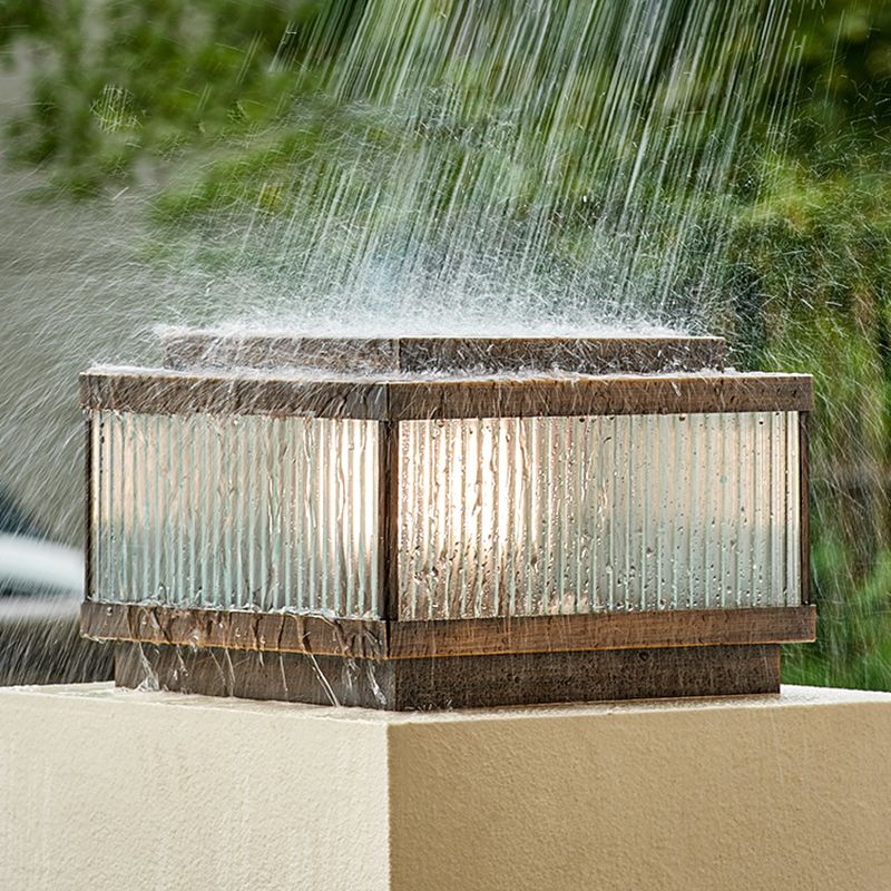 Ray Moderna Lámpara Exterior Cubo Metal Patio Jardín