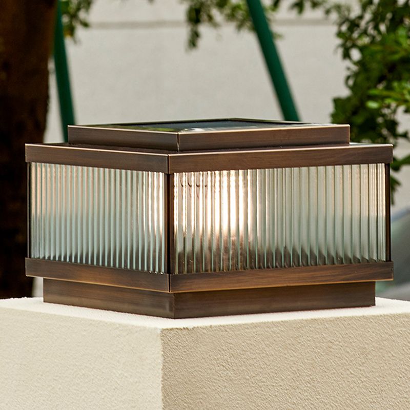 Ray Moderna Lámpara Exterior Cubo Metal Patio Jardín